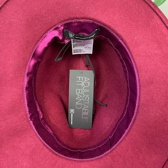 NWT INC International Concepts Wool Horse-Bit Band Wine Panama Hat - Picture 6 of 9